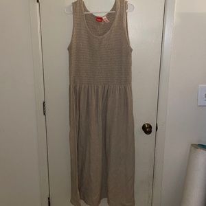 Cream Dress with Scrunchy Bodice